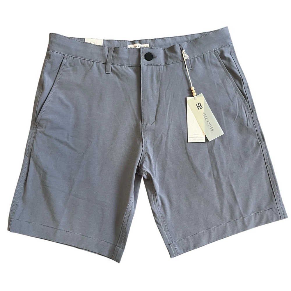 NWT Hudson & Barrow Superior Short 9in inseam Gray Tech Bottom Shorts Waist 30